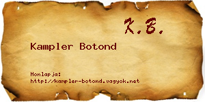 Kampler Botond névjegykártya